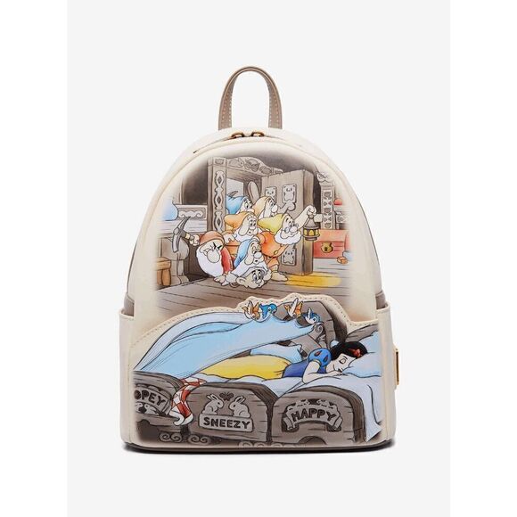 Loungefly Disney Snow White and the Seven Dwarfs Sleeping Scene Mini Backpack - Picture 1 of 5